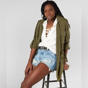 NWT GILDED INTENT Twill Military Jacket